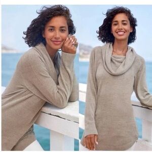 Barefoot Dreams Cozy Chic Ultra Lite Periwinkle Cowl Neck Tunic Sweater
